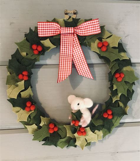 Felt And Wool Felted Christmas Wreath In 2023 Christmas Wreaths Diy
