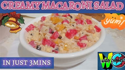 HOW TO MAKE CREAMY MACARONI SALAD IN JUST 3MINS YouTube