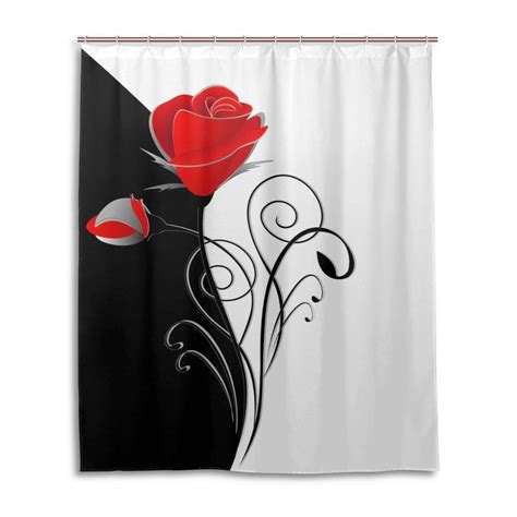 Cheap Red Rose Shower Curtain Find Red Rose Shower