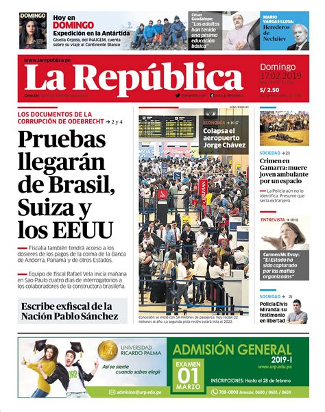 Nueva Portada De La República Lanzamiento Del Nuevo Formato Redesign Newspaper Periódico