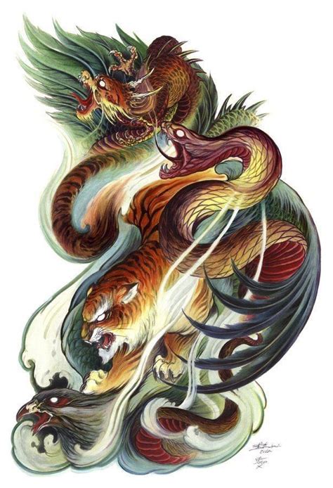 The tiger is the perfect feline. 3064.jpg (614×900) | Dragon tattoo, Dragon tattoo sketch ...