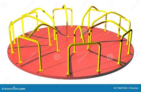 Playground Merry Go Round Image Stock Illustration Illustration Of