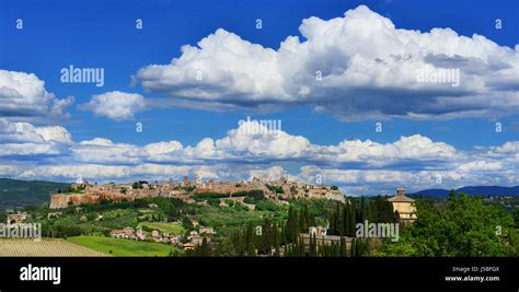 Orvieto Old Medieval Town Panorama With Clouds In The Italian