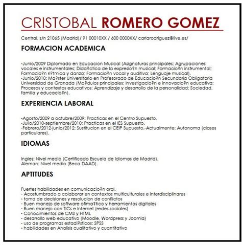 Todas las propuestas pueden ser válidas, pero lo son en función de como seas tú, de cuáles sean tus objetivos y circunstancias particulares. Curriculum Vitae Sin Experiencia Word - Modelo de ...