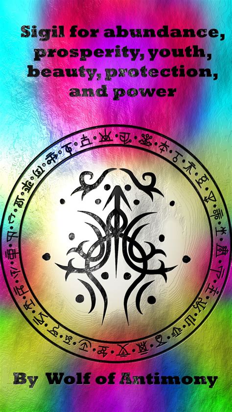 Sigil For Abundance Prosperity Youth Beauty Protection And Power