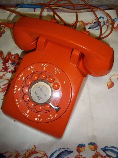 Orange Rotary Telephone Itt Communication Display Mid Century Modern