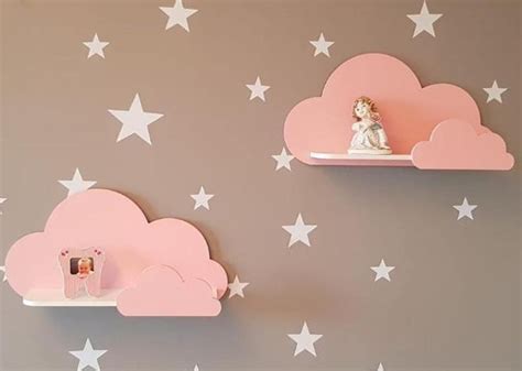 Set Of 2 Wooden Cloud Shelves For Kids Room Decor Nursery Etsy Uk