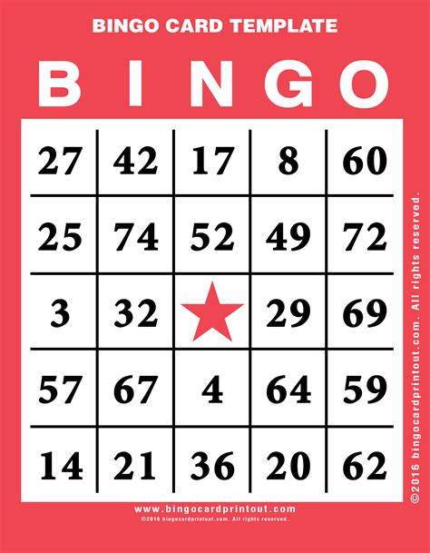 Bingo Card Template