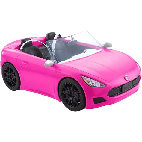 Barbie Pink Convertible Car 2 Seater Vehicle With Rolling Wheels