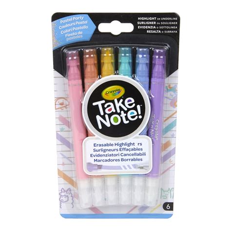 Take Note Erasable Highlighters Pastel Party Pack Of 6 Bin586556