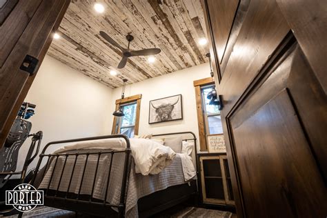 Speckled White Bedroom Ceiling Porter Barn Wood