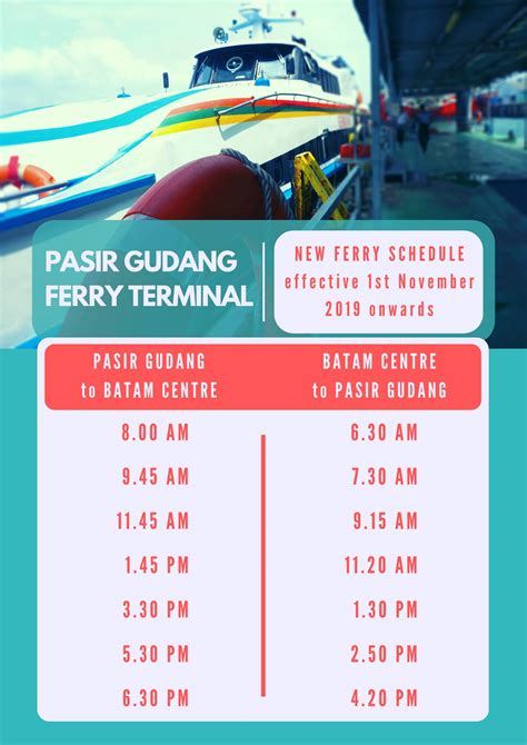 From johor airport to sekupang ferry terminal by flight and flight. Schedule - Pasir Gudang Ferry Terminal