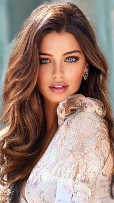 Beautiful Brunette With Blue Eyes