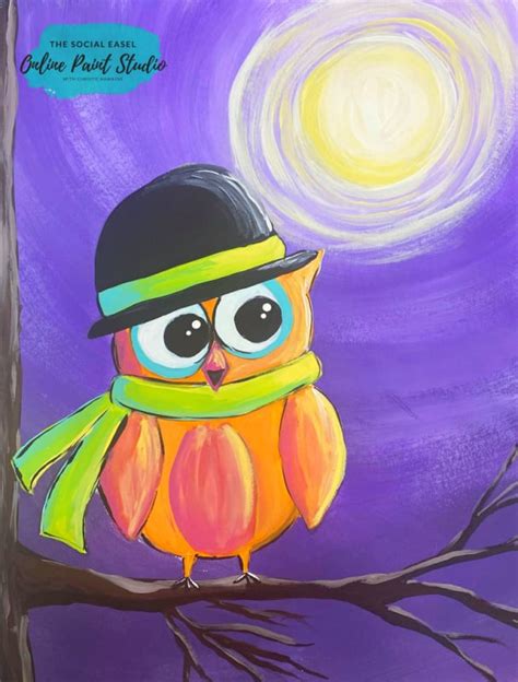 Moonlit Owl Acrylic Painting Tutorial