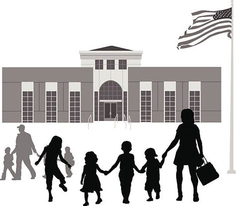 School Building Silhouette Stock Photos Pictures And Royalty Free Images