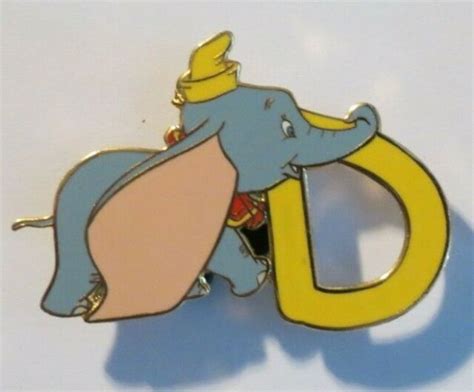 Disney Dlr Wdw Alphabet Pin Letter D Dumbo With Yellow Hat Pin Ebay