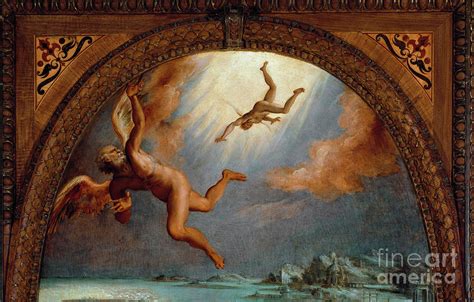 The Fall Of Icarus Detail Painting By Maso Da San Friano