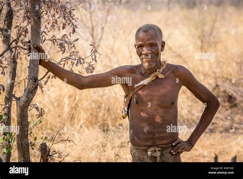 Saan Man In Bushman Hunters Living History Village Grashoek Otjozondjupa Namibia Africa