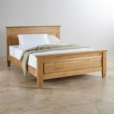 Classic Natural Solid Oak Queen Bed Wooden Bed Design Bedroom Bed