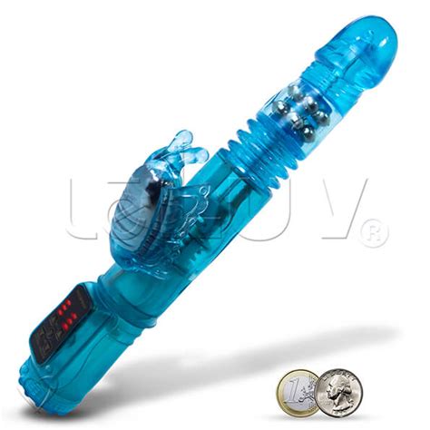 Leluv 115” Waterproof Thrusting Butterfly Clitoris Rabbit Vibrator