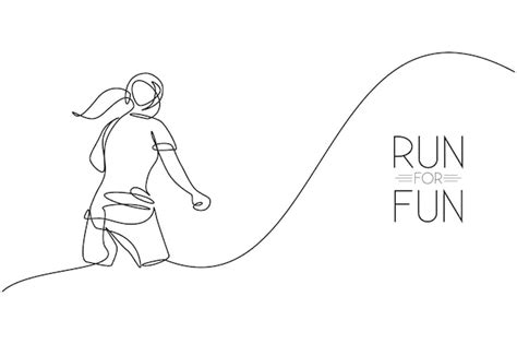 Premium Vector Single Continuous Line Drawing Agile Woman Runner