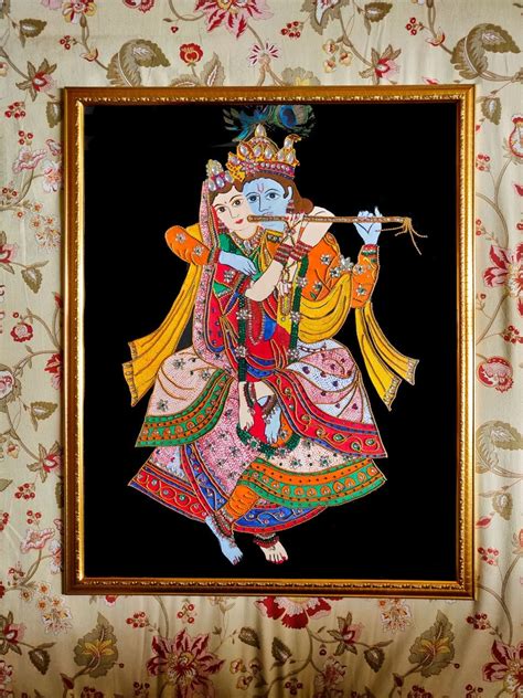 Original Madhubani Painting Radha Krishna Handpainted Acrylic Colours On Handmade Paper For