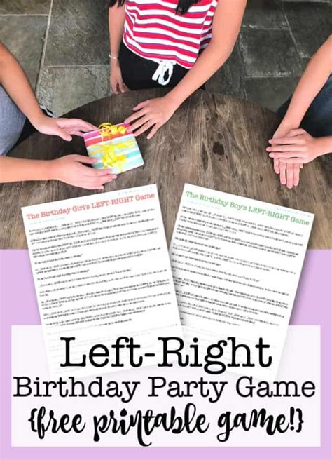 Left Right Birthday Party Game Free Printable Momof6 Birthday