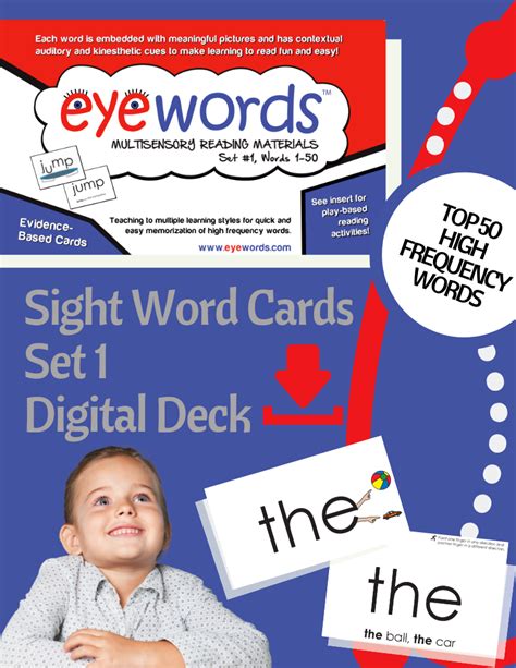 Eyewords Multisensory Sight Words Set 1 Words 1 50 Digital Download