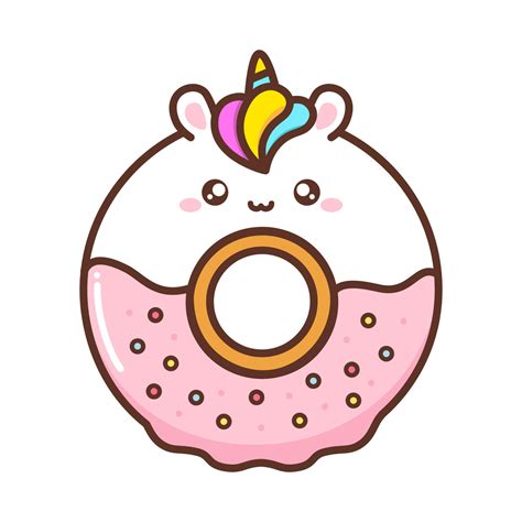 Cute Doughnut In Unicorn Shape 6475503 Vector Art At Vecteezy