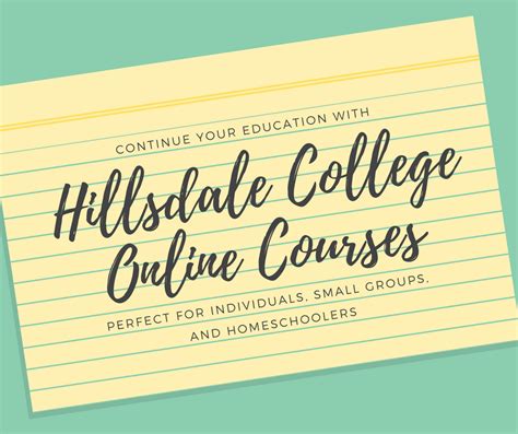 Hillsdale College Offers Free Online Courses Check Them Out Hillsdale Hillsdale College