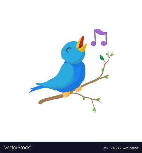 Singing Bird Icon Cartoon Style Royalty Free Vector Image