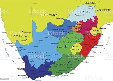 Südafrika Politische Karte Stock Vektor Art Und Mehr Bilder Von