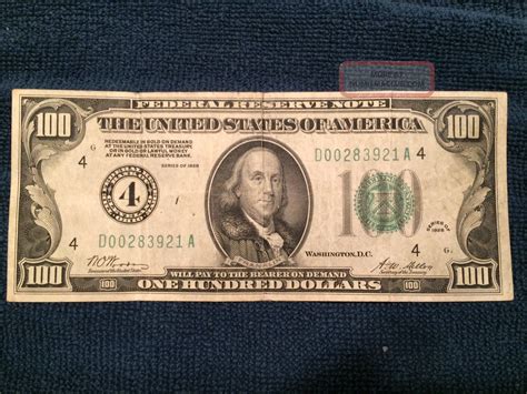 1928 One Hundred 100 Dollar Bill
