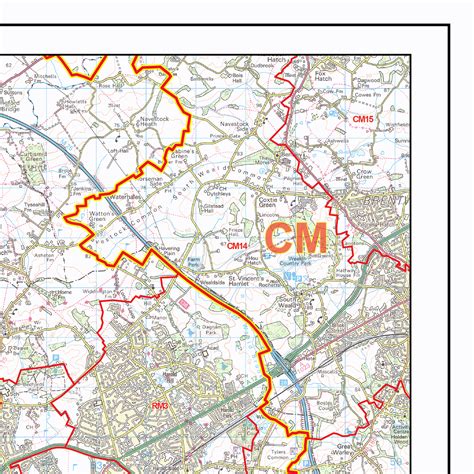 Greater London Postcode Districts Wall Map D7 Xyz Maps