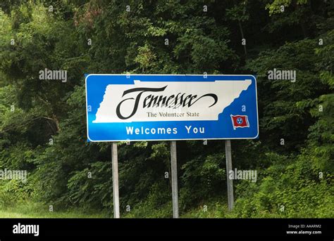 Tennessee Welcomes You Sign Usa Stock Photo Alamy