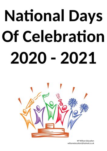 Is january 27 a national day? National Days Of Celebration - 2020 - 2021 | Teaching Resources