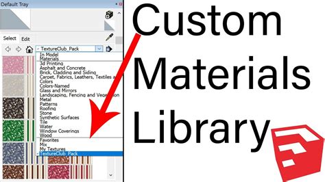 Create Custom Materials Library In Sketchup Youtube