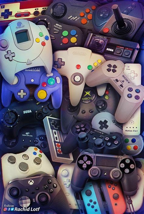 Consoles Controllers Rachid Lotf Retro Games Wallpaper Game