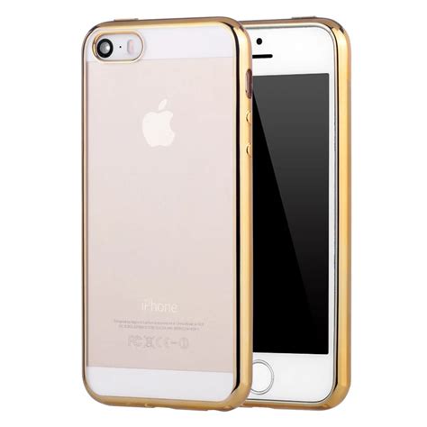 Luxury Rose Gold Edge Transparent Clear Tpu Soft Case For Iphone 5 Se