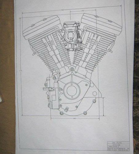 Find Harley Davidson 80ci Evolution Engine Blueprint Hd Poster Print