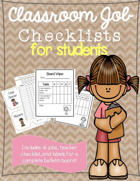Classroom Jobs Checklists And Labels Classroom Jobs Teacher Checklist