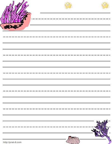 Or even to their imaginary friends! coral reef free printable writing paper lined stationery ...