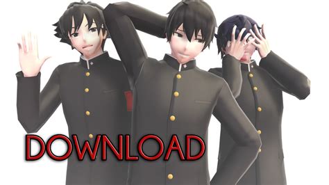 Yandere Simulator Mmd Male Model Pack Download By Virtually3d On
