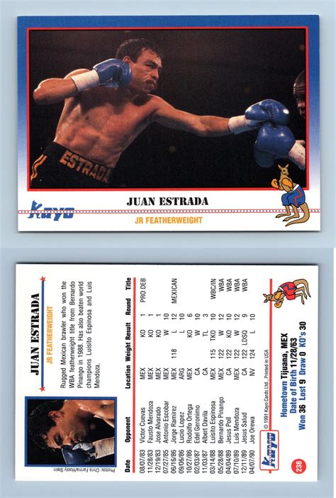 Juan Estrada 238 Kayo Boxing 1991 Trading Card