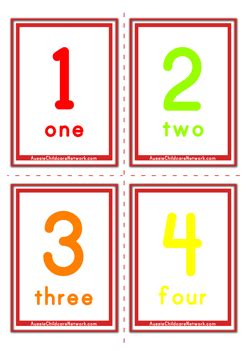 Colourfu l pencils number wall card s. Free Printable Number Flashcards 1 50 - Think Big, Act Bigger