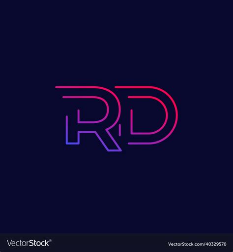 Rd Letters Logo Design Line Royalty Free Vector Image