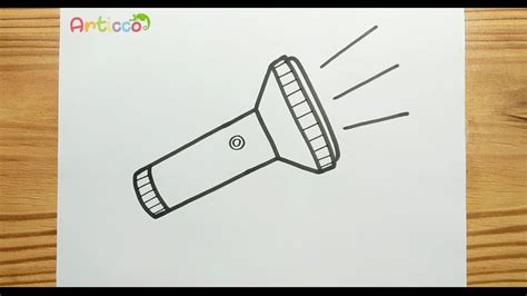 How To Drawing Flashlight Easy Step By Step Youtube