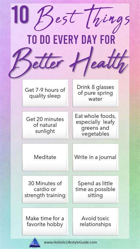 10 Best Things To Do Every Day For Better Health Health And Wellness
