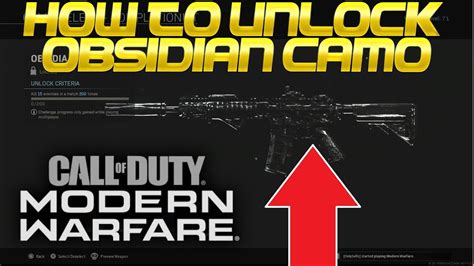 How To Unlock New Obsidian Camo In Modern Warfare Cod Mw Youtube