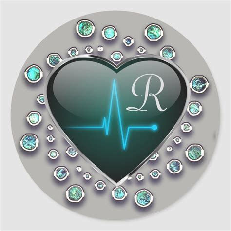 Nurse Ekg Heart And Jewel Sticker Zazzle Rhinestone Designs Jewels